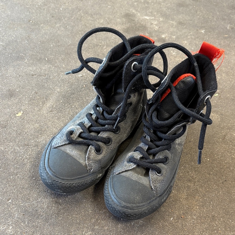 Classic Black Kids High-Top Sneakers